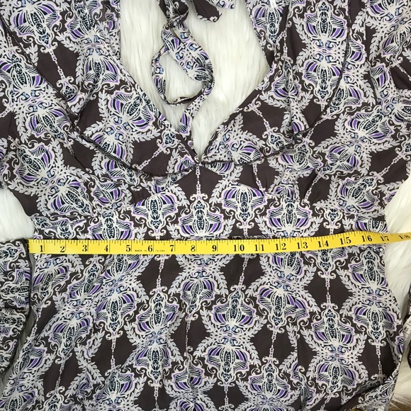 Free People Smooth Operator Bell Sleeve Vintage 60s Mini Dress Psychedelic - Picture 4 of 8